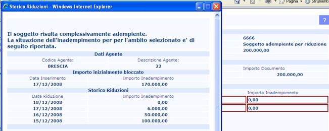 storico-adempiente dopo rid